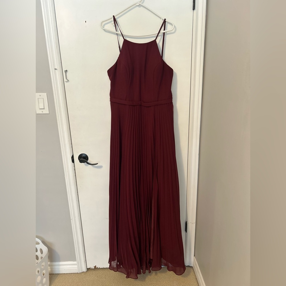 Azazie Burgundy Maxi Dress